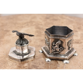 Srebrna Szkatuła - Cukiernica Basaminka - Srebro Rosja pr 84 - Orzeł